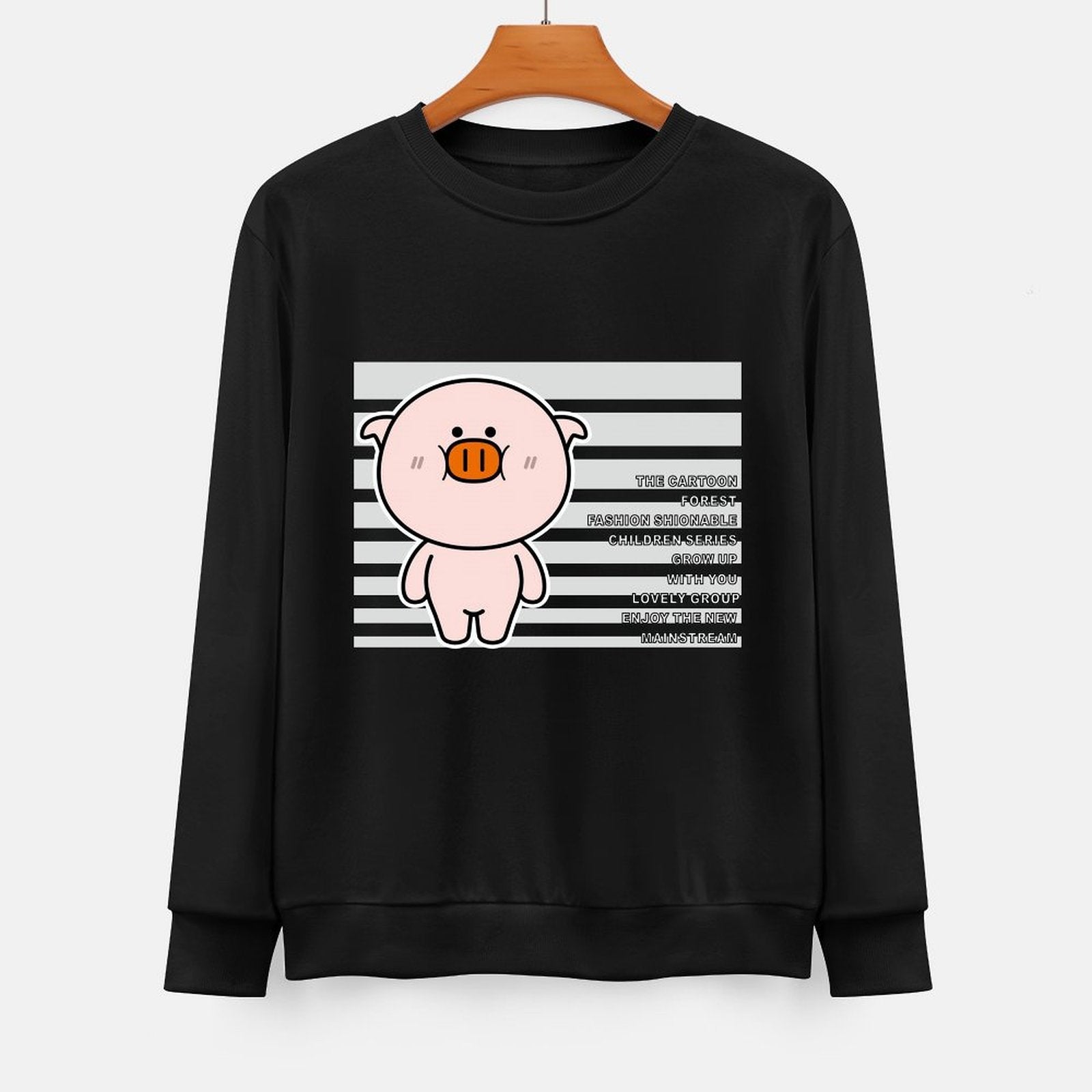 Front Patterned Long Sleeve TopFitted Oversized